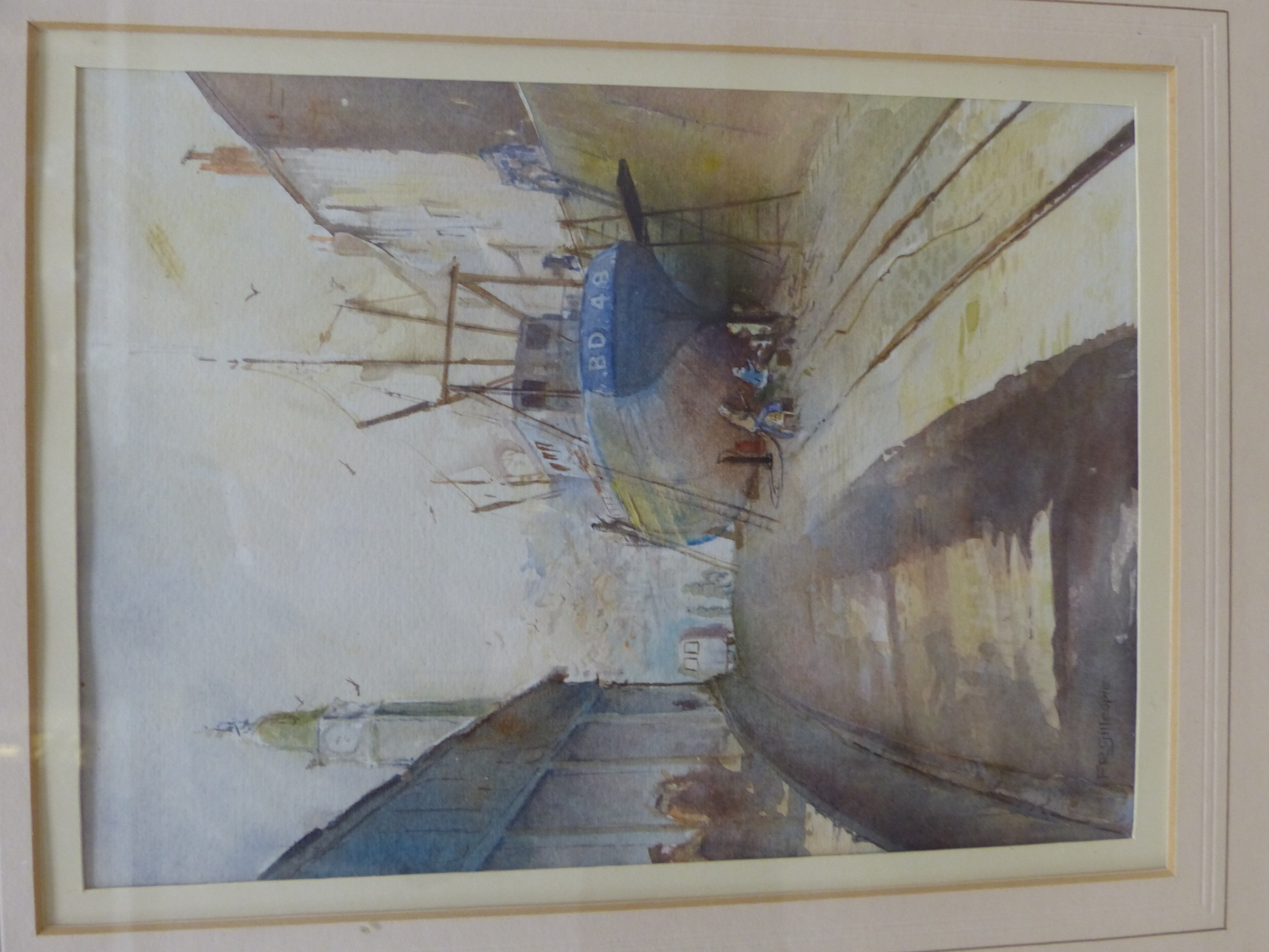 F. R. Gillespie, watercolour, The slipway, Bideford, 21.5 x 15.5cm signed lower left and R. G.Tarry, watercolour, The harbour steps